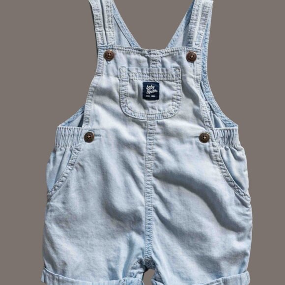 Light Blue Soft Short Overalls: 18mos - Picture 1 of 5